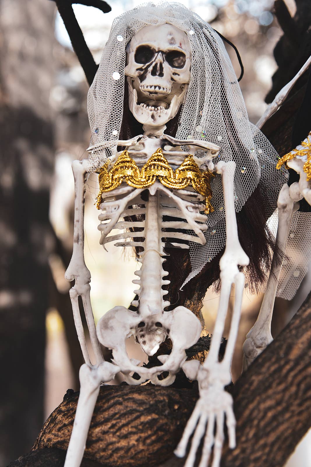 Fun Little Toys - 15.7'' Halloween Ghost Bride and groom Skeleton Deco Outdoor