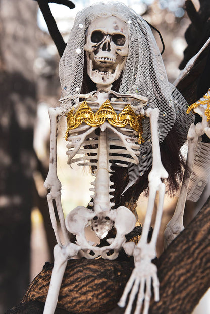Fun Little Toys - 15.7'' Halloween Ghost Bride and groom Skeleton Deco Outdoor
