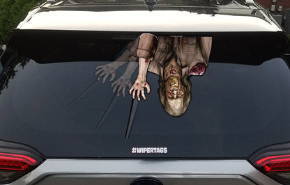 John E Rotten Zombie WiperTag mounted upside down on top wiper, product photo 4 of 4