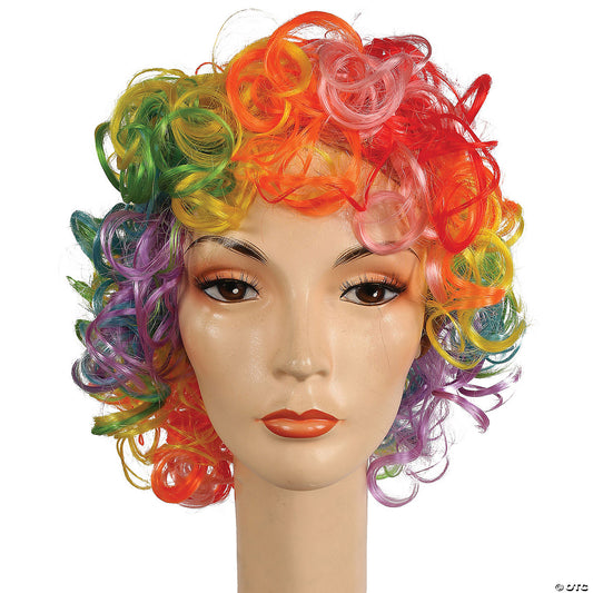 CURLY CLOWN WIG-RAINBOW