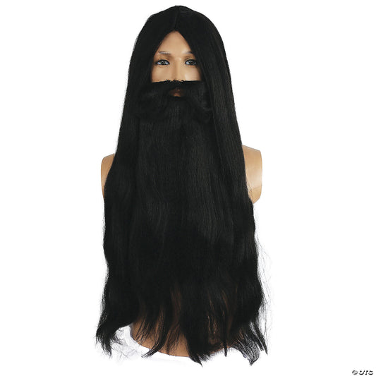 WIZARD BEARD AND WIG SET-BLACK
