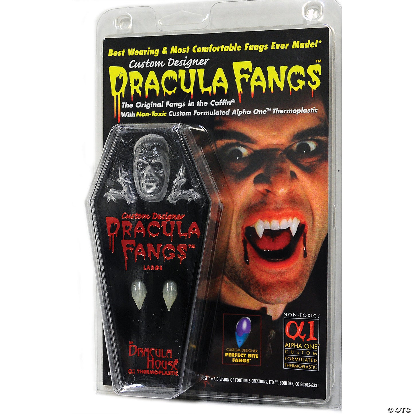 DRACULA FANGS CLAMSHELL LG