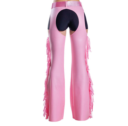 Dreamgirl Black Fringe Chaps with Glitter Belt – Western Costume Accessory