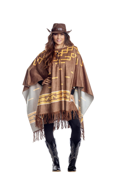Dreamgirl Brown Unisex Cowboy Poncho – Western Costume Accessory