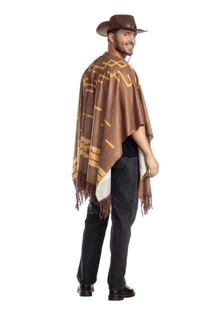 Dreamgirl Brown Unisex Cowboy Poncho – Western Costume Accessory