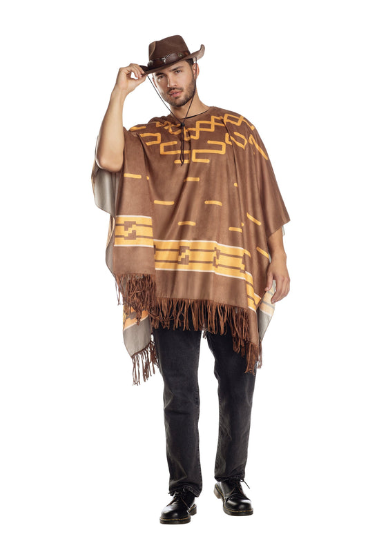 Dreamgirl Brown Unisex Cowboy Poncho – Western Costume Accessory