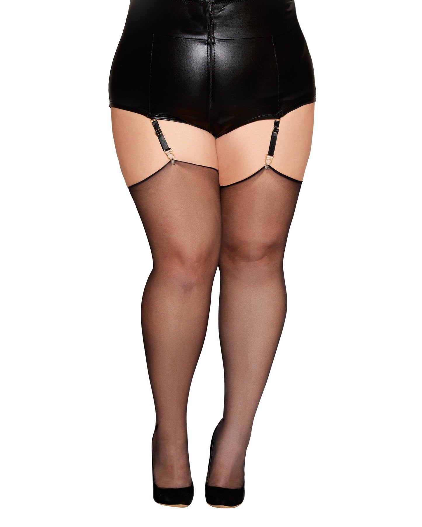 Dreamgirl Plus Size Silky Sheer Thigh Highs