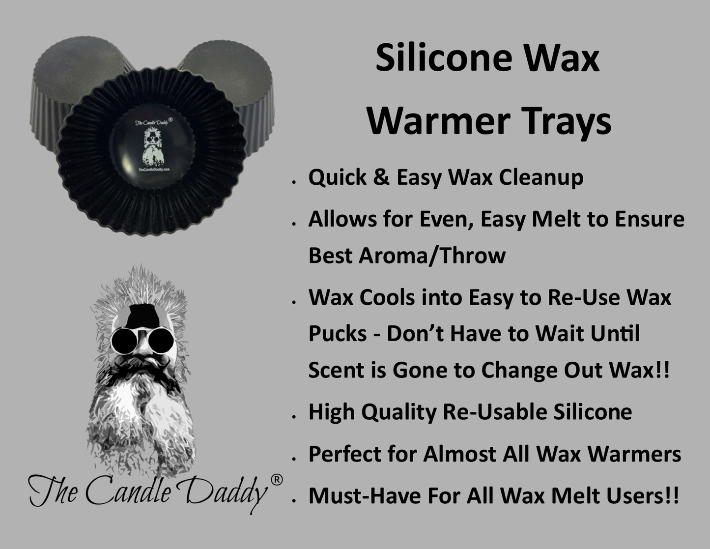 The Candle Daddy - REUSABLE SILICONE WAX TART MELT WARMER LINERS - game changer