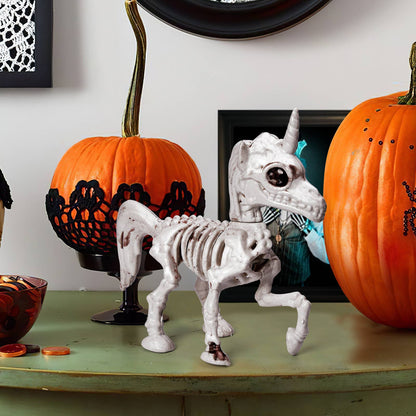 Fun Little Toys - 2 PCs Unicorn Skeleton Figurine Model with Plastic Bones