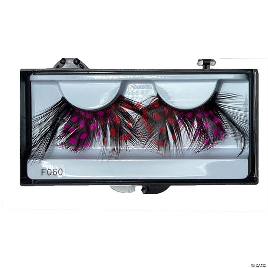 EYELASHES FEATHER PINK ORANGE