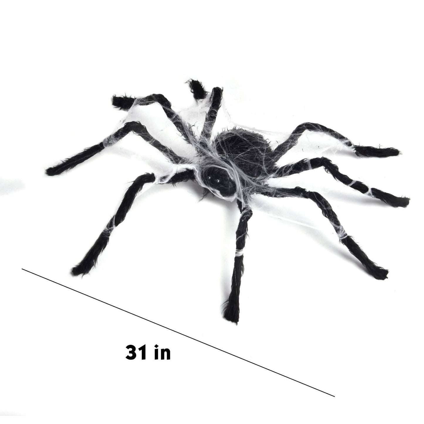 Fun Little Toys - 31 inch Halloween Animated Fuzzy Spiders with Spider Silk