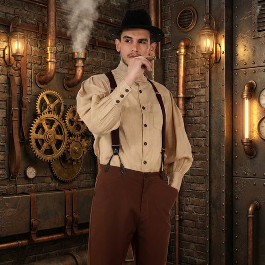 Classic Steampunk Pants-Brown