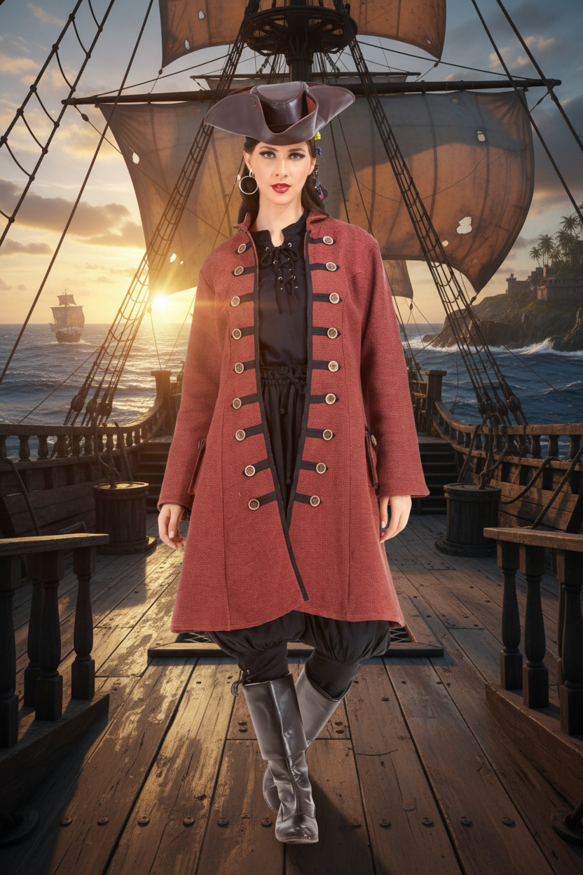 Captain Jacquotte Delahaye Pirate Coat