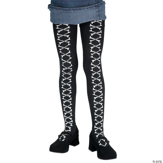 GIRL'S CROSSED BONES PANTYHOSE