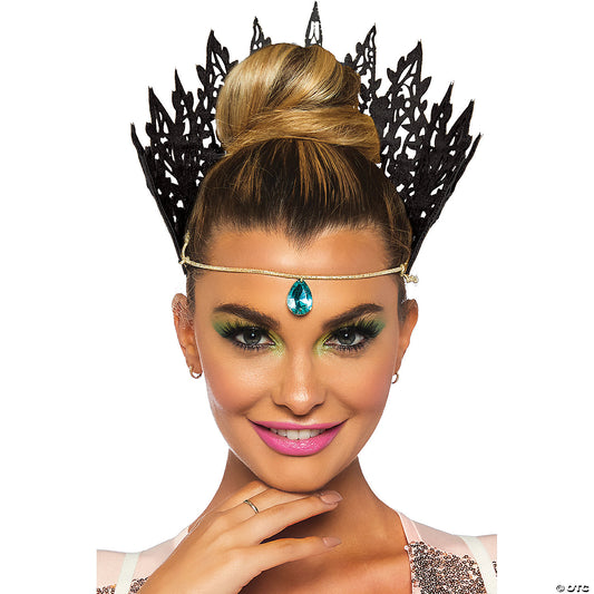 ADULT GOLD GLITTER DIE CUT CROWN-BLACK