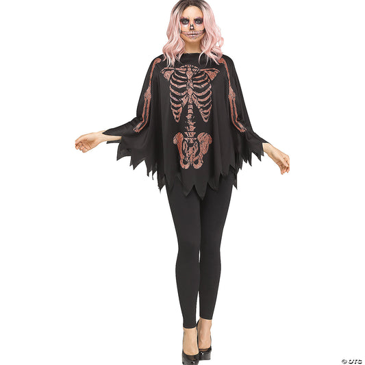 PONCHO ROSE GOLD/GLITTER SKELE