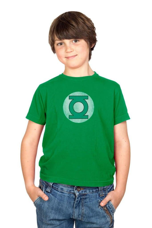 Green Lantern Distressed Logo Youth Kids DC Comics Character T-shirt
