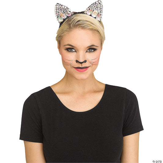 JEWELED CAT EARS-BLACK