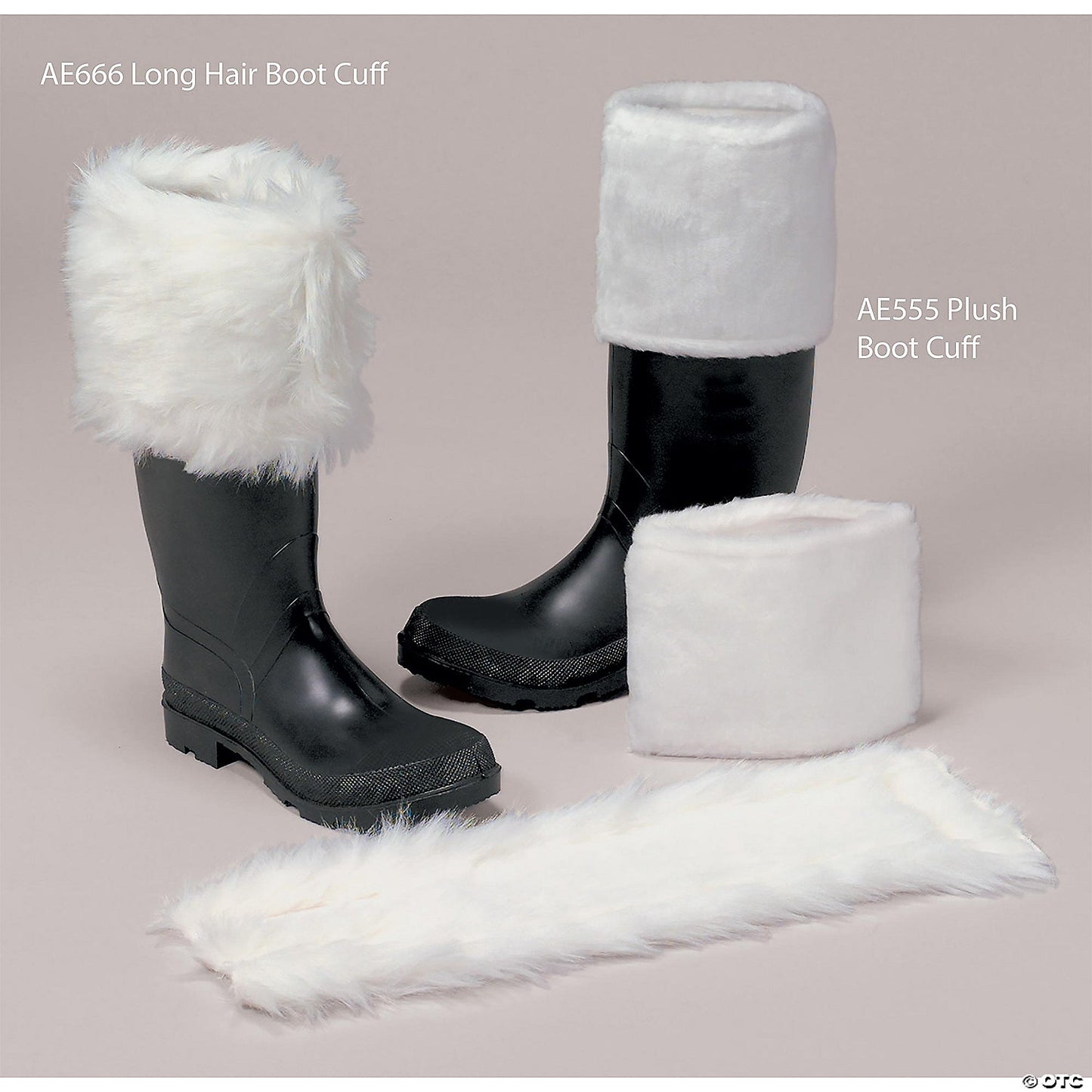 SANTA BOOT CUFF PAIR LONG HAIR