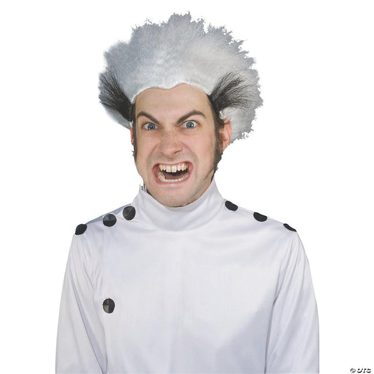 MAD SCIENCE WIG WT W BK STRIPE