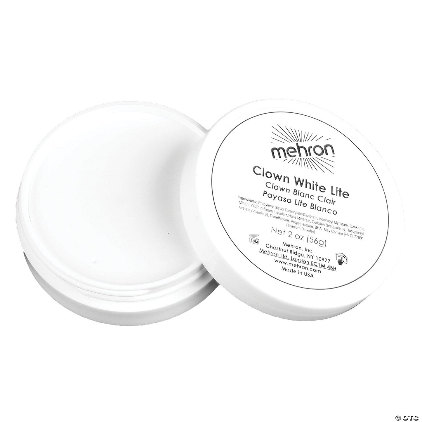 MEHRON CLOWN WHITE LITE MAKEUP 8 OZ