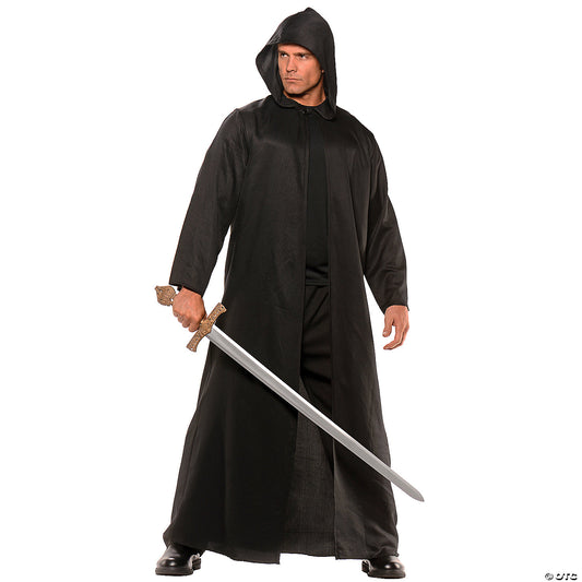 MEN'S BLACK FAUX LEATHER CLOAK
