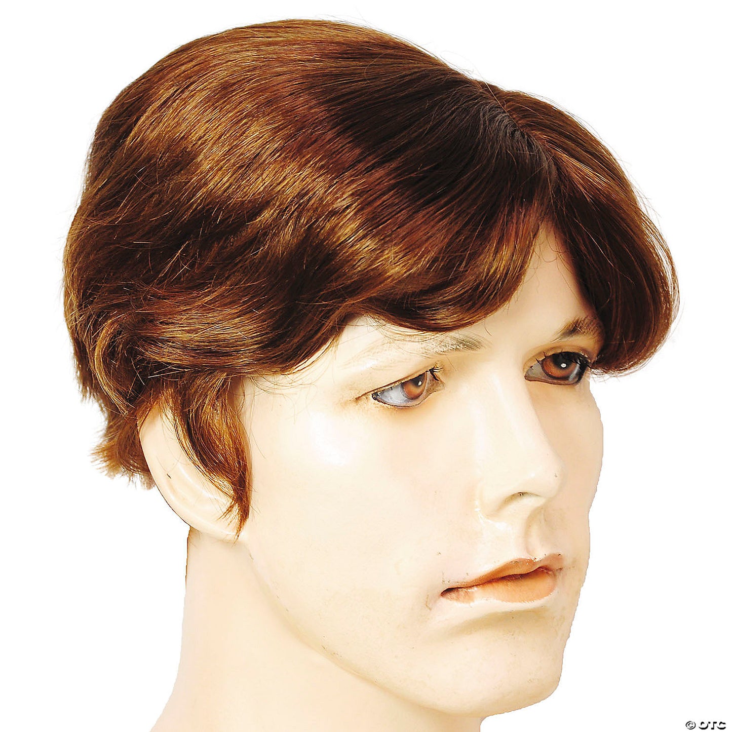 MENS SIDE PART WIG MD BROWN RED 30