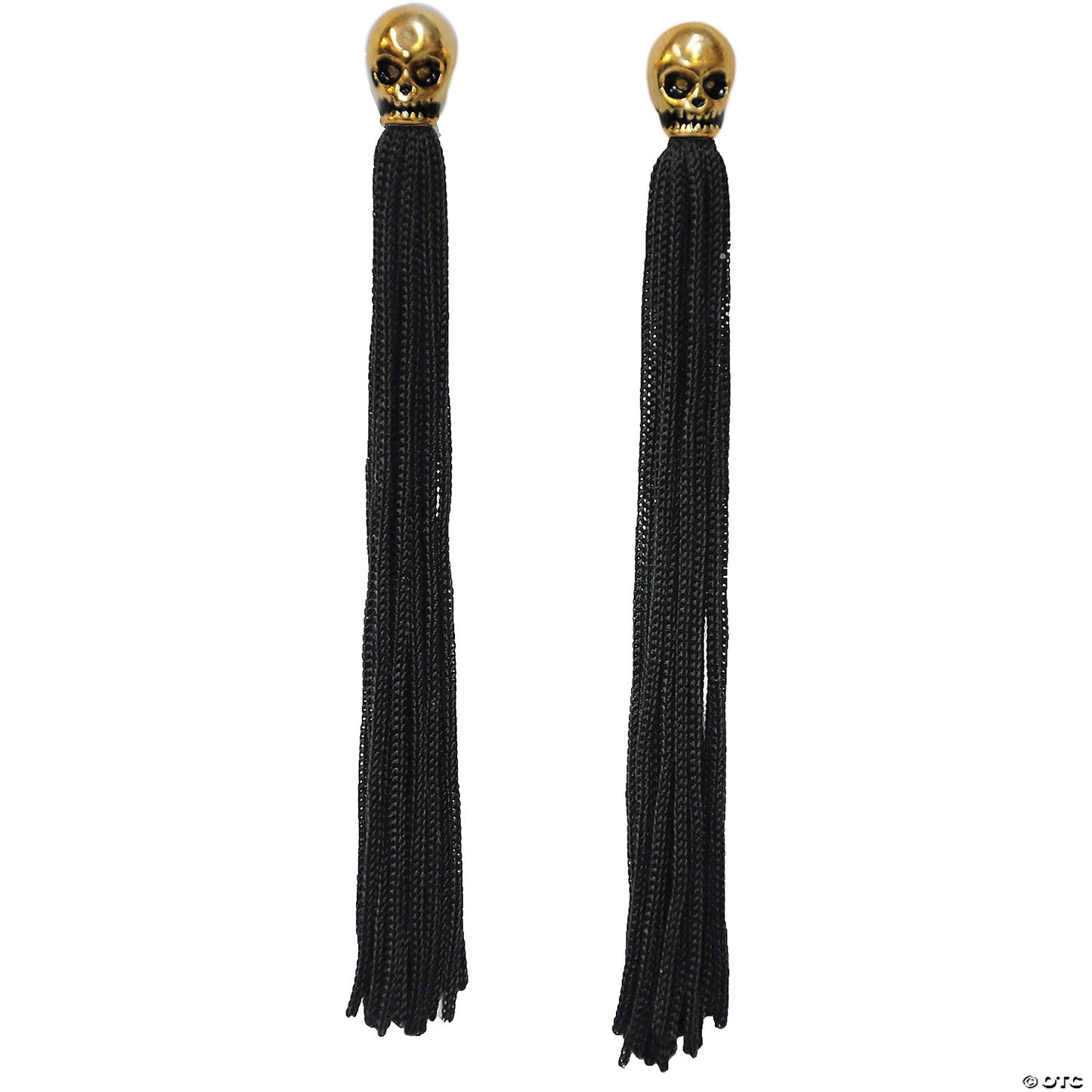 METAL SKULL TASSEL EARRINGS