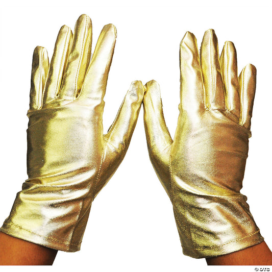 ADULT METALLIC GLOVES-GOLD-ONE SIZE