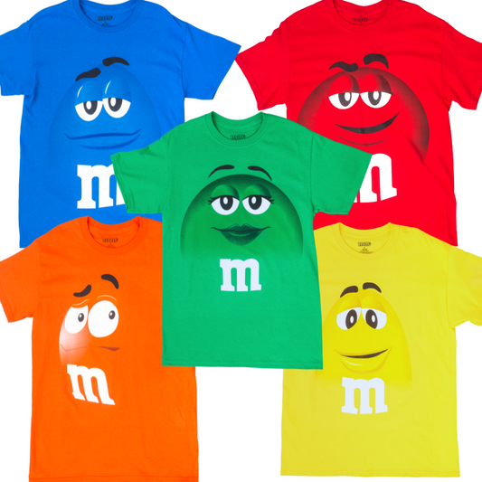 M&M's Candy Silly Character Face Adult Unisex 1980s T-Shirt