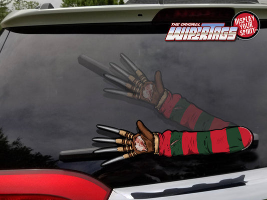 Nightmare Arm WiperTag attached to vehicle rear wiper, product photo 1 of 9
