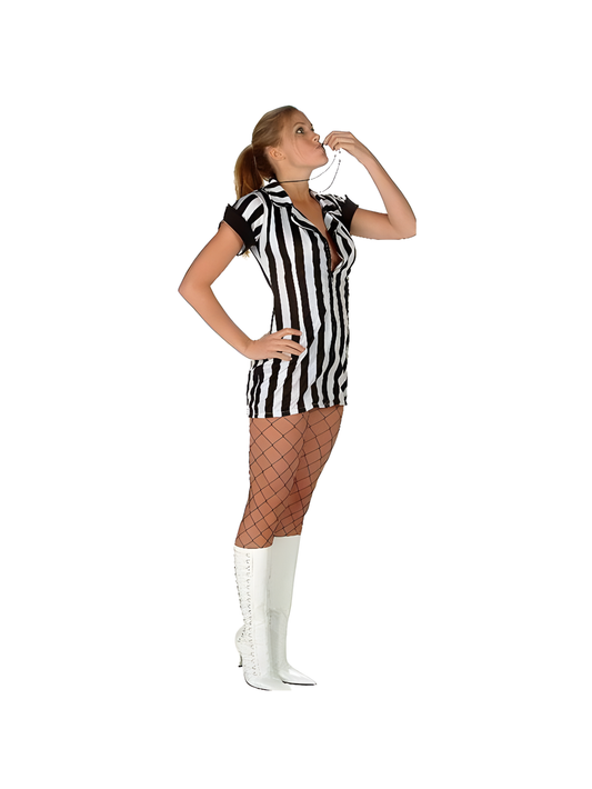 Sexy Double Zip Referee Girl Costume