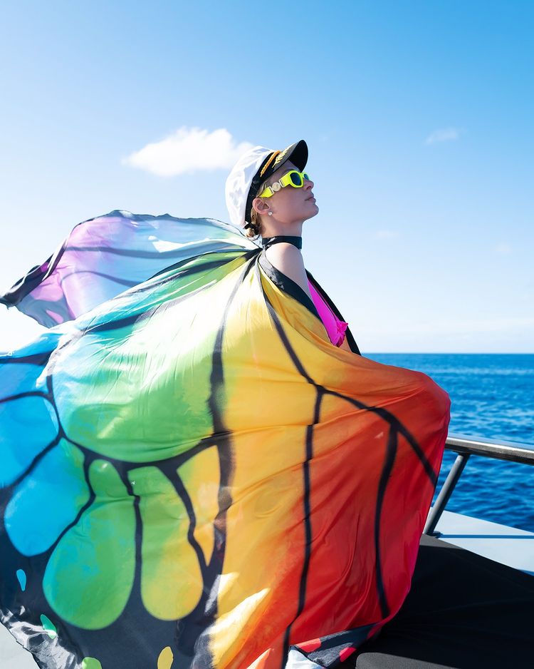 Festival Butterfly Wing Halter Cape with Batons