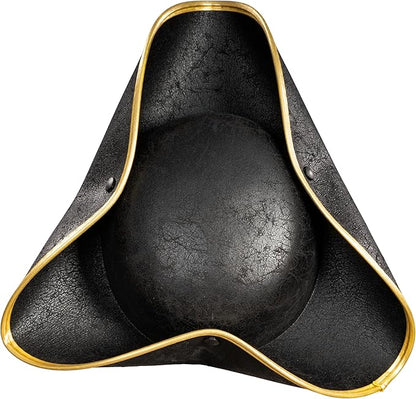 Pirate Hat Faux Leather Tricorn Colonial Renaissance Halloween Costume Cosplay Accessory