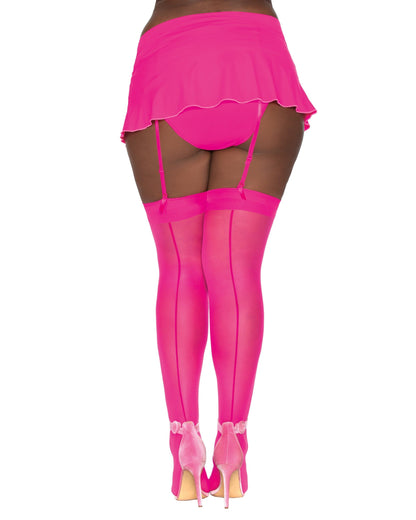 Dreamgirl Plus Size Sheer Thigh High Stockings with Back Seam
