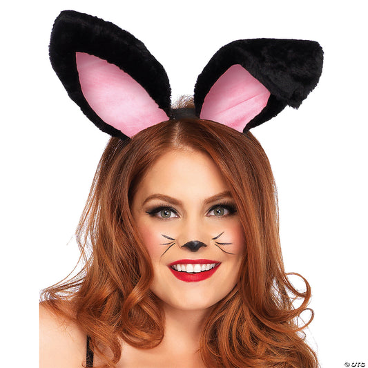 ADULT PLUSH BUNNY EARS-BLACK
