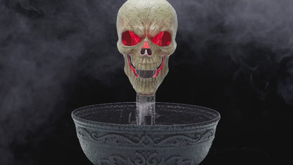 14" Bleeding Skull Fountain Halloween Decoration