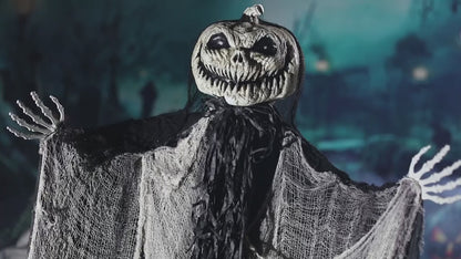 5 Ft. 6” Green Light-Up Standing Pumpkin Man
