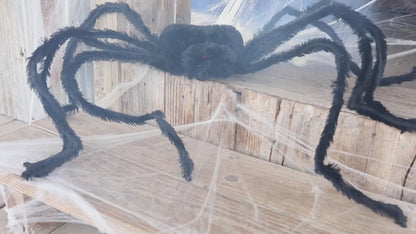LIGHTUP LONG HAIR BLACK SPIDER