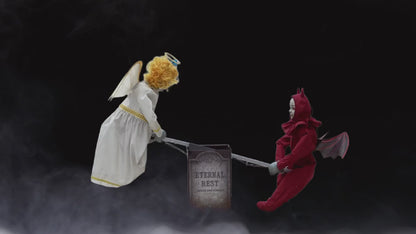 4 Ft. x 3 Ft. Animated Eternal Rest Angel & Devil Seesaw Halloween Decoration