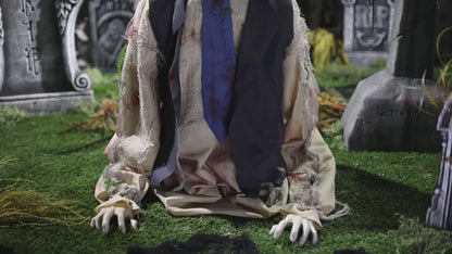 33" Animated Light-Up Raising Ground Breaker Zombie with Sound Halloween Decoration