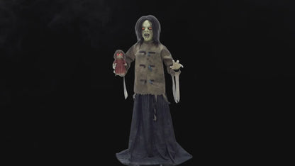 5 Ft. Maniac Mary in a Straitjacket with Doll Halloween Decoration