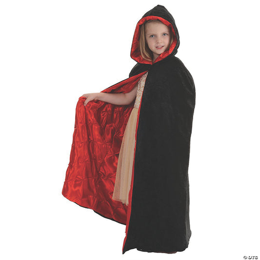 CAPE VELVET CHILD BLACK/RED