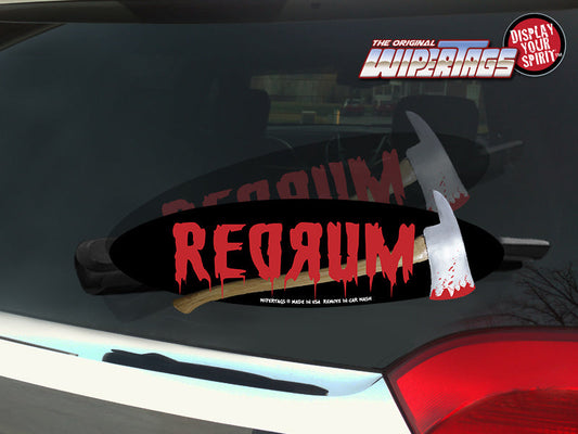 REDRUM WiperTag inspired by The Shining, with axe design, product photo 1 of 3