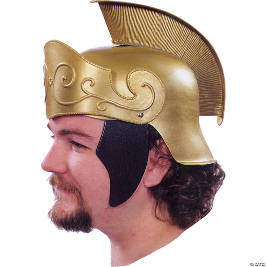 ADLT GOLD ROMAN HELMET W/GOLD CREST