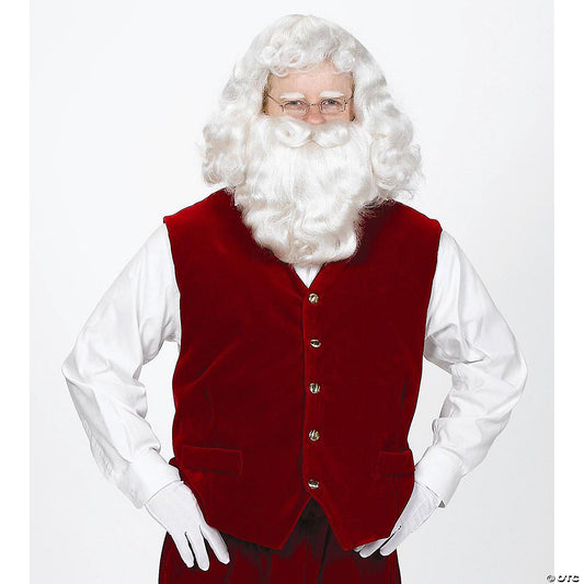 ADLT SANTA VELVET VEST W/BUTTONS LG