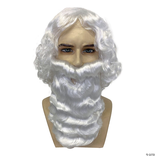 SANTA WIG AND BEARD SET BRIGHT WHITE