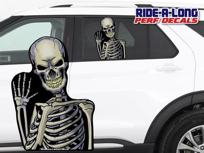 Skeleton Wave Ride-A-Long perforated window decal, product photo 1 of 2