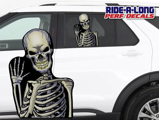 Skeleton Wave Ride-A-Long perforated window decal, product photo 1 of 2