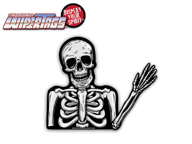 Skully the Waving Dead Skeleton WiperTag, alternate view, product photo 4 of 4